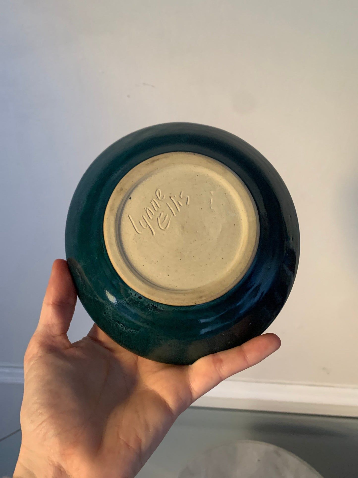 Small Handmade Teal & Blue Pottery Dish
