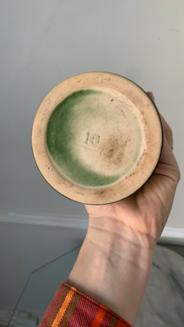 MCM Turquoise Drip Blue Pottery Vase