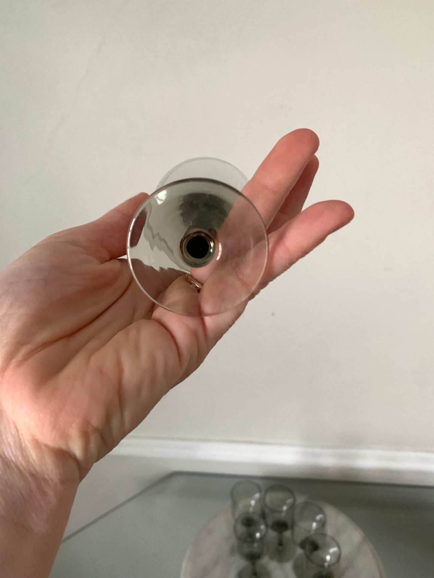 MCM Set of 4 Short Smokey Gray Liqueur Glasses