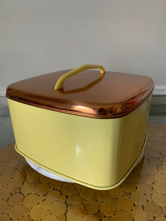 Vintage 1960s Lincoln Copper and Yellow Cake Cover