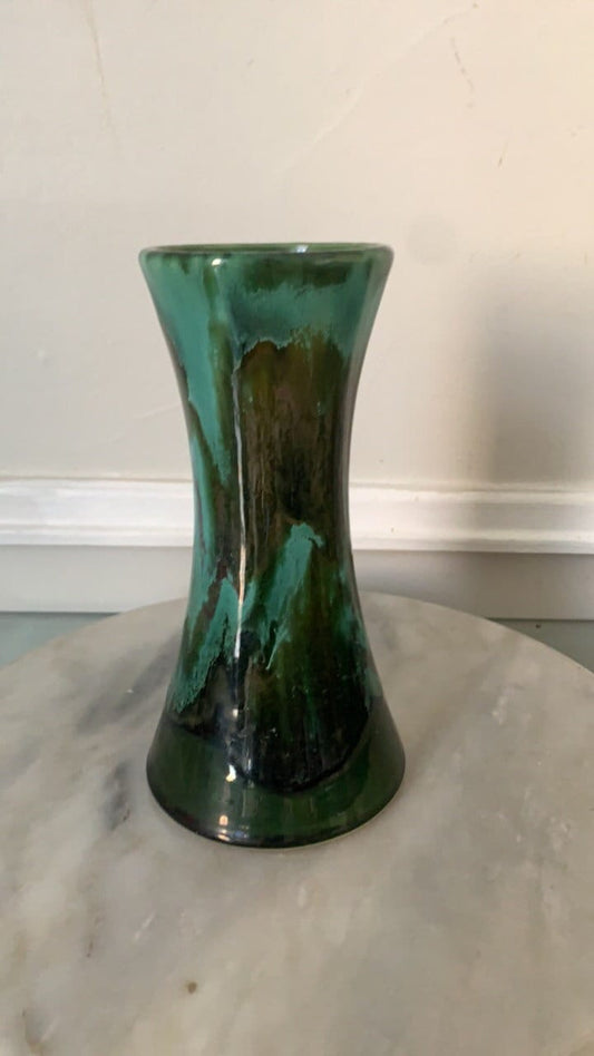 MCM Turquoise Drip Blue Pottery Vase