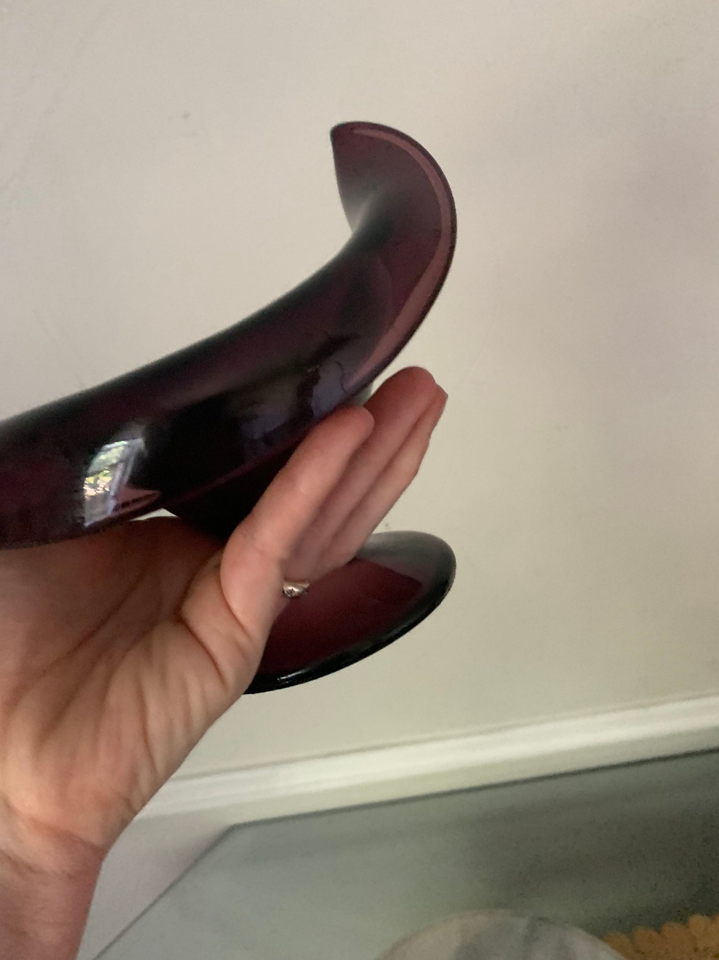 Vintage Purple Rolled Rim Art Glass Bowl