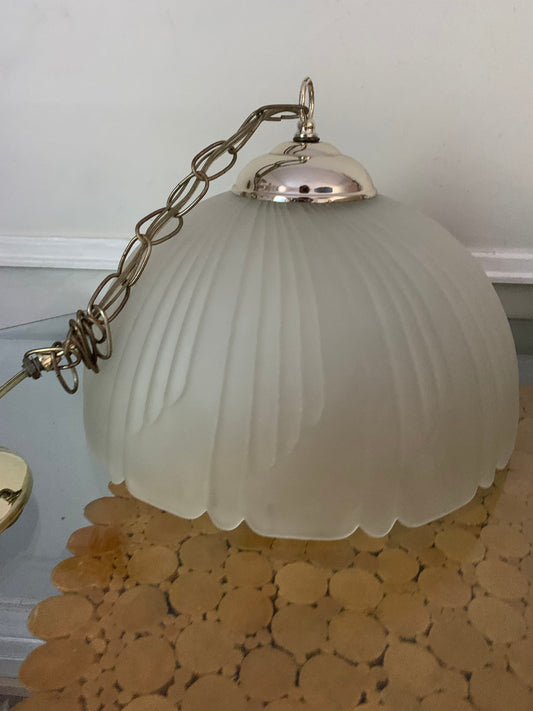 Retro Large Clear Frosted Glass Shade Ceiling Light
