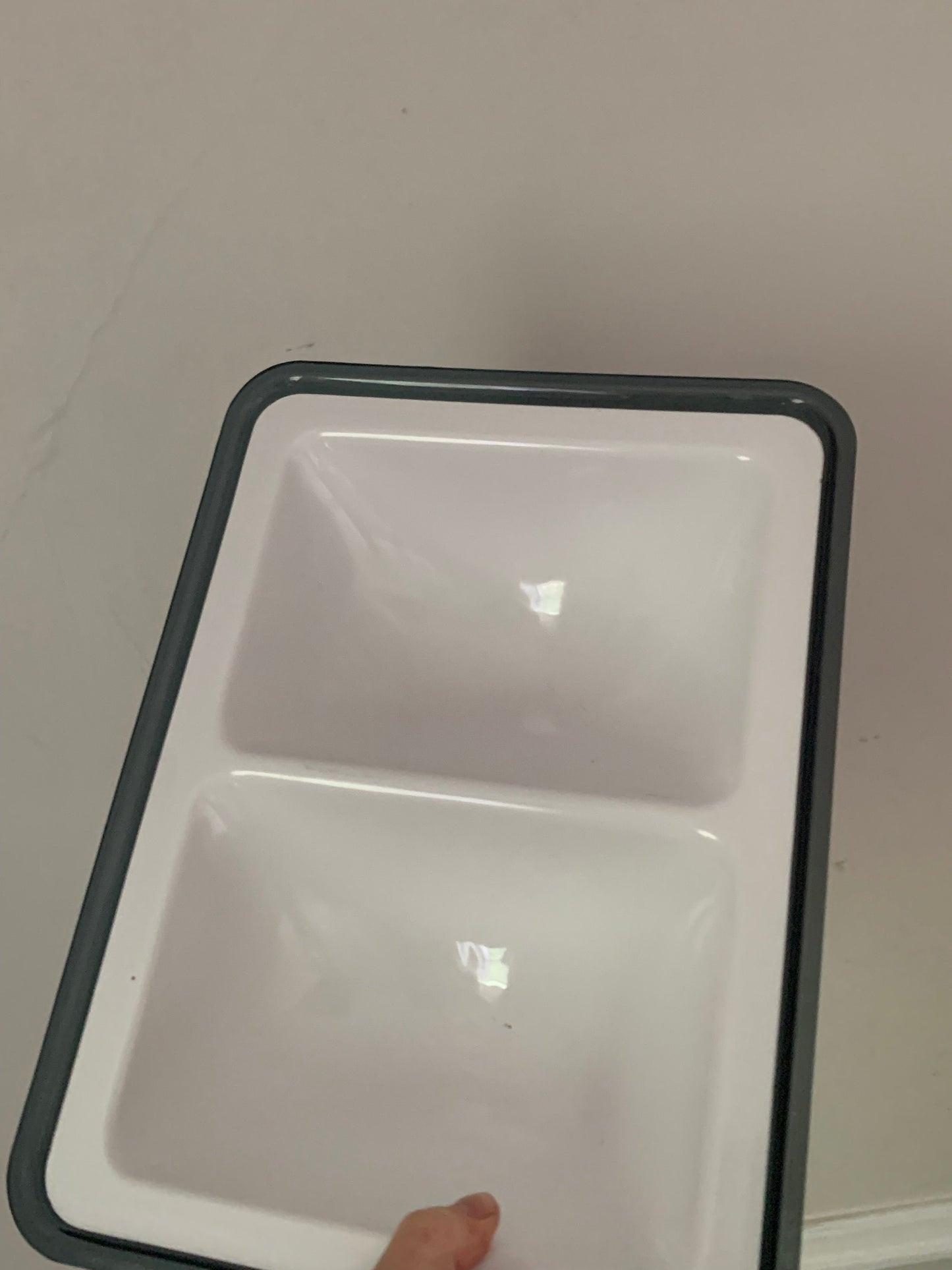 Retro Smokey Brown Plastic Lidded Container Made in Hong Kong