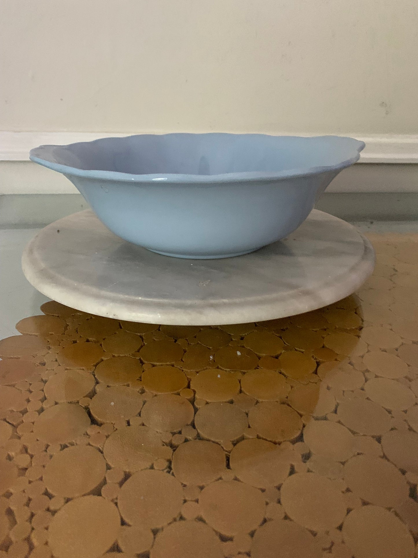 Vintage Grindley Large Lupin Petal Blue Bowl Staffordshire England