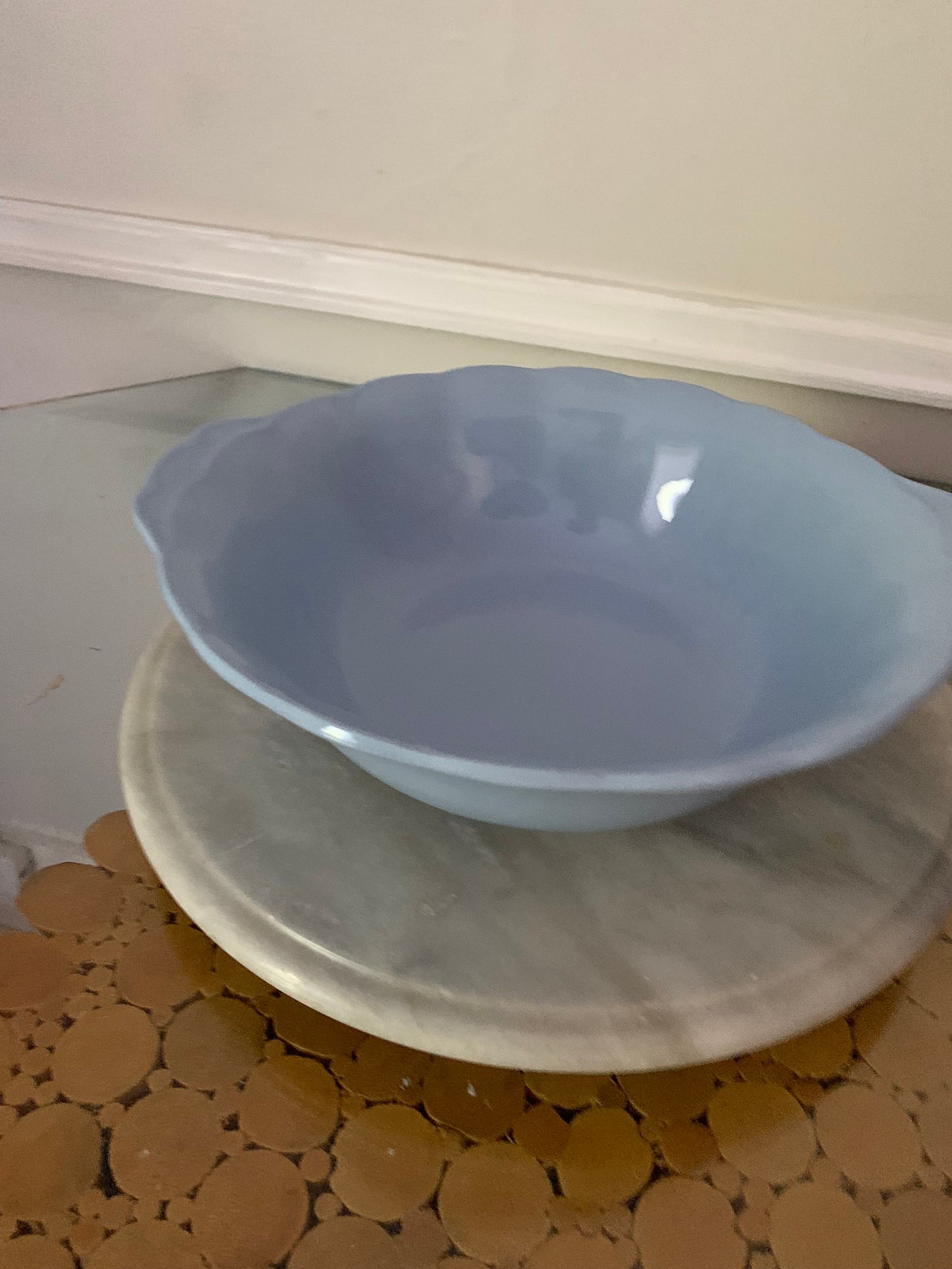 Vintage Grindley Large Lupin Petal Blue Bowl Staffordshire England