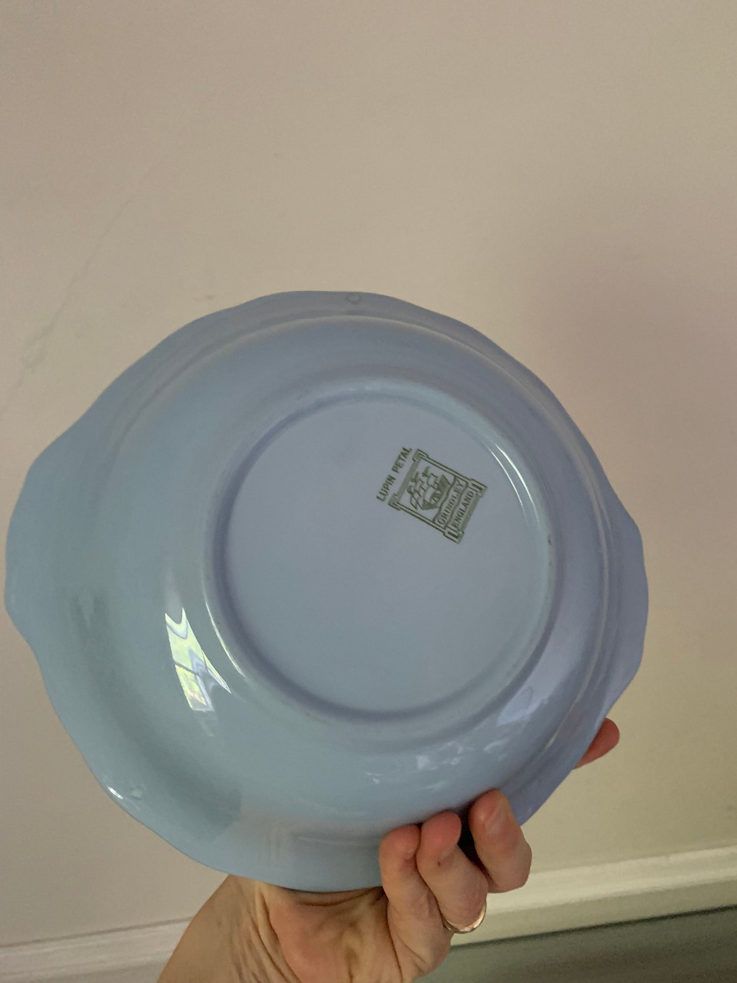 Vintage Grindley Large Lupin Petal Blue Bowl Staffordshire England