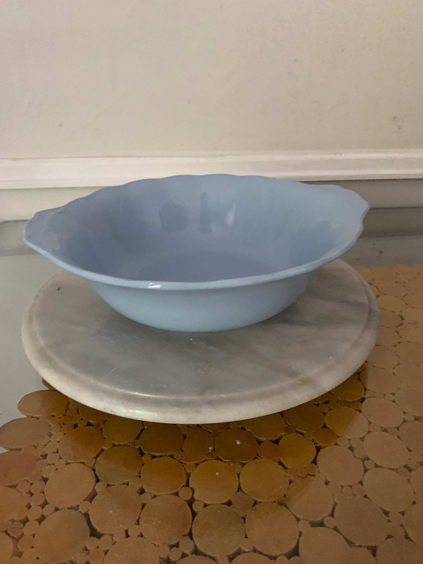 Vintage Grindley Large Lupin Petal Blue Bowl Staffordshire England