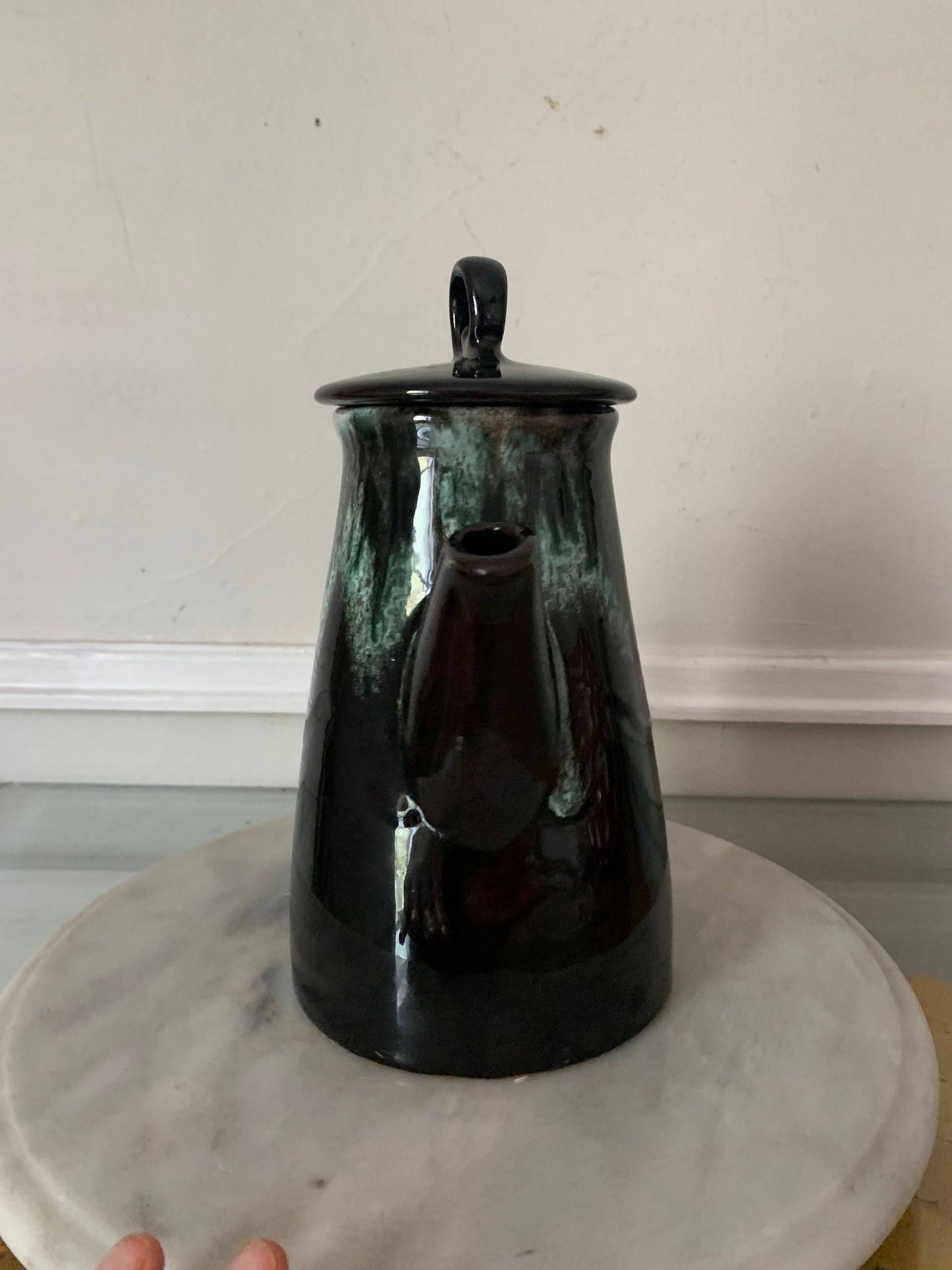 Vintage Royal Canadian Art Princess Drip Glaze Pottery Coffee Pot