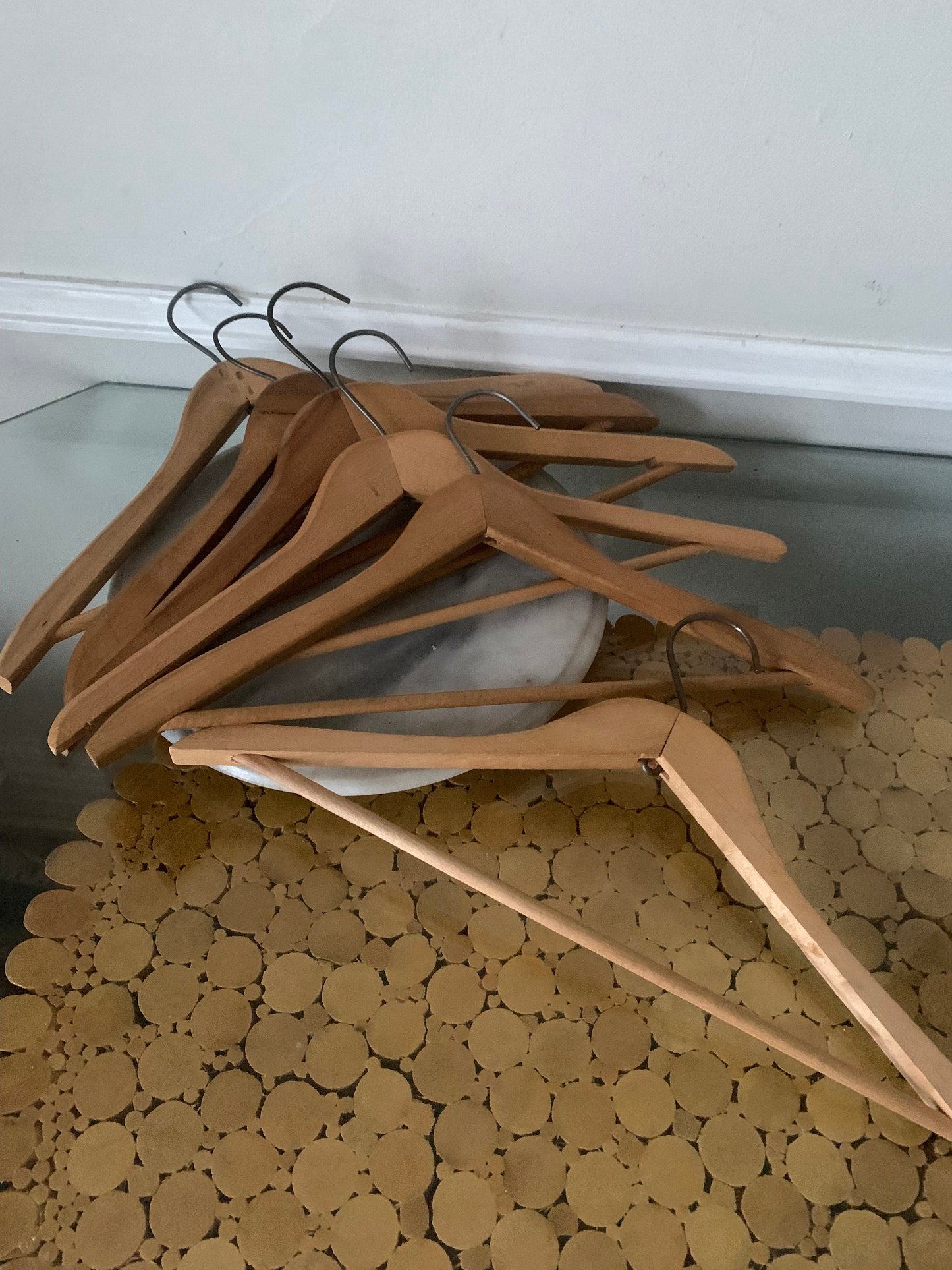 Set of 6 Vintage Wood Suit Hangers