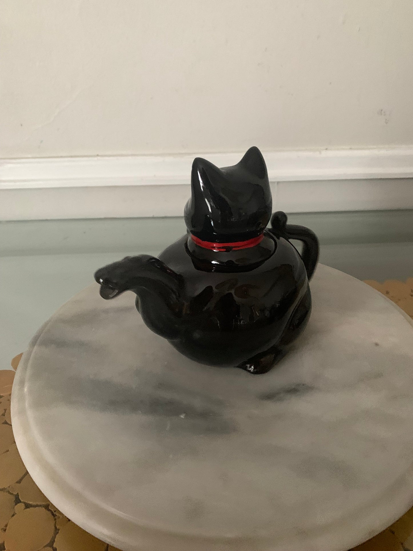 Vintage Ceramic Black Cat Teapot