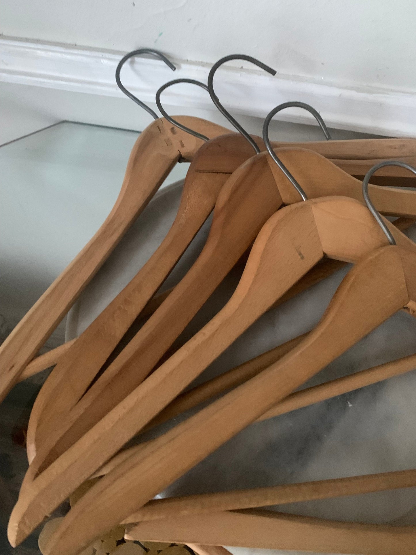 Set of 6 Vintage Wood Suit Hangers
