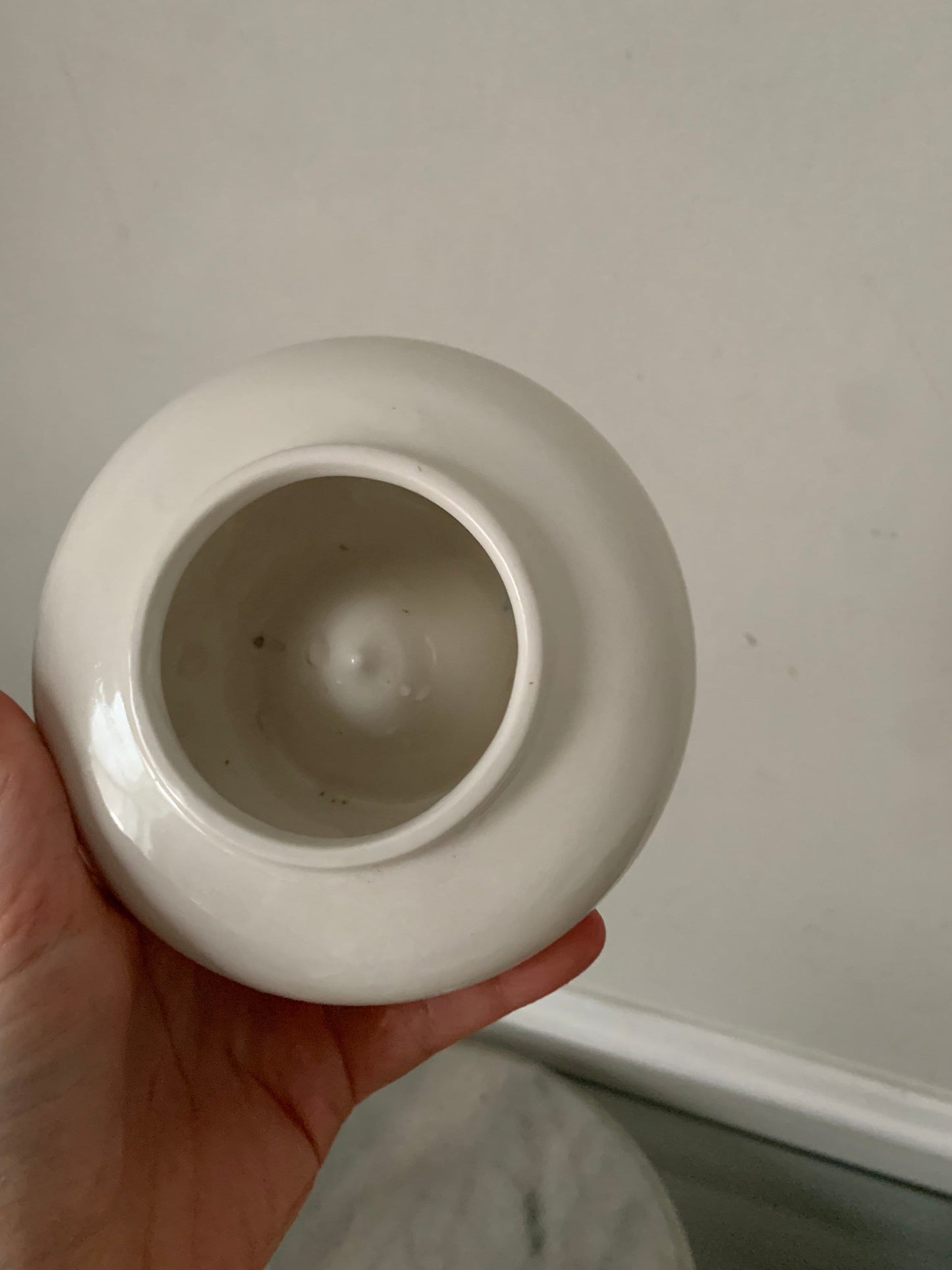 Vintage White Ceramic 2 Piece Ashtray