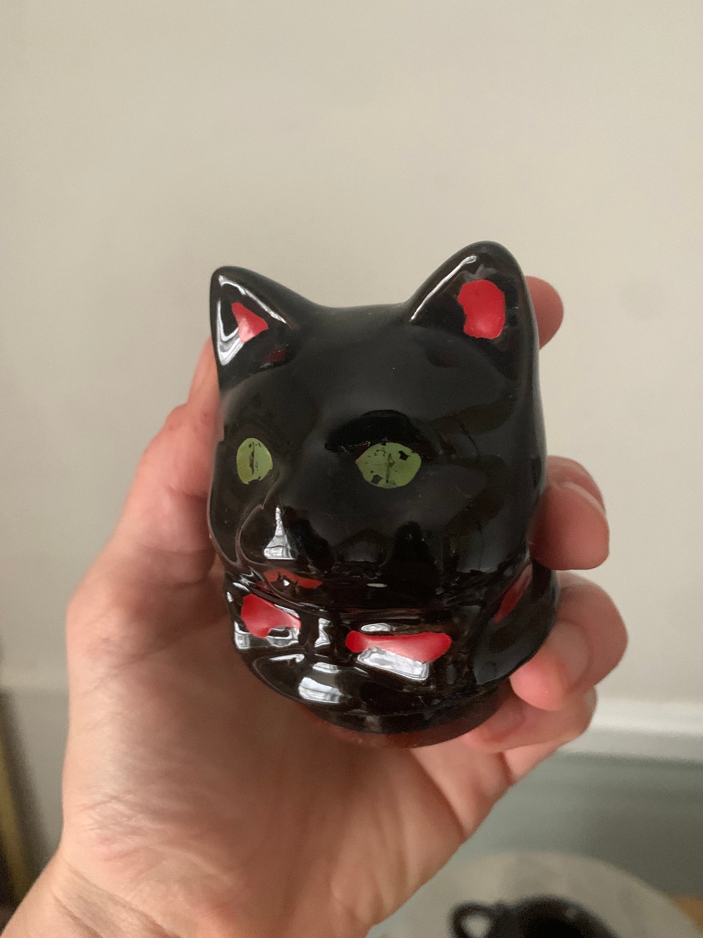 Vintage Ceramic Black Cat Teapot