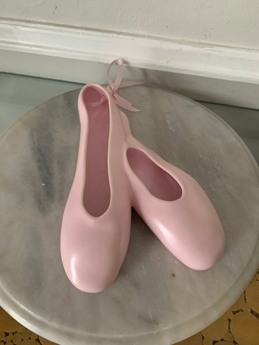 Retro Pink Ceramic Ballet Slippers Wall Decor