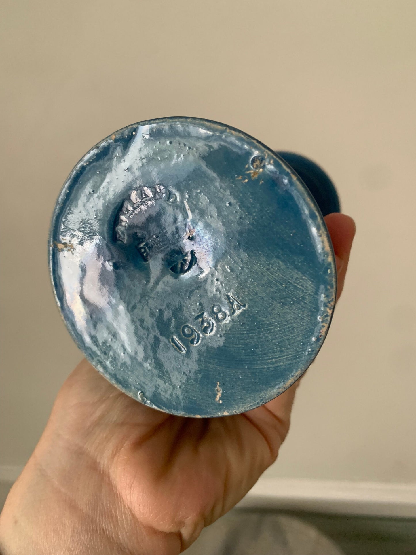 Vintage Bretby Short Deep Blue Ceramic Vase Made in England