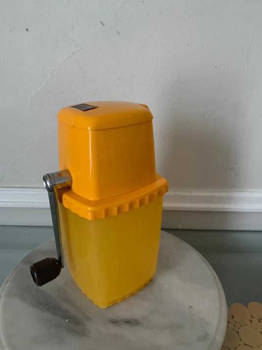 Vintage Yellow Hand Crank SWING-A-WAY Ice Crusher