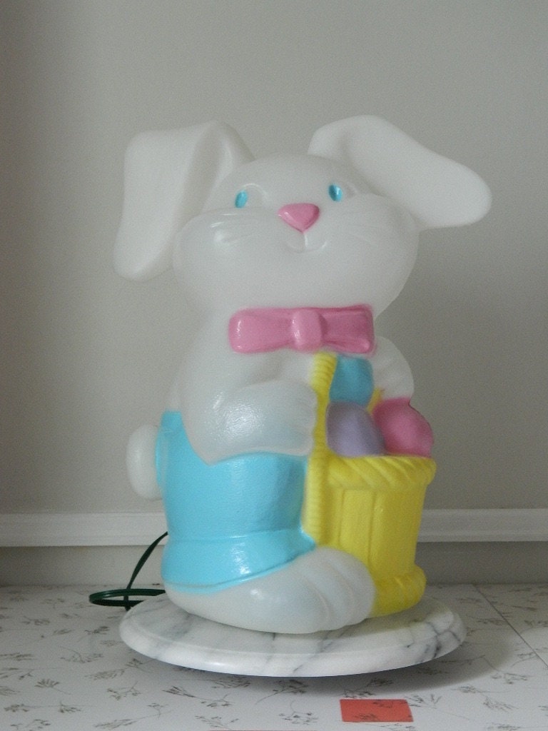 Vintage Hard Plastic Easter Bunny Blow Mold Made in Canada