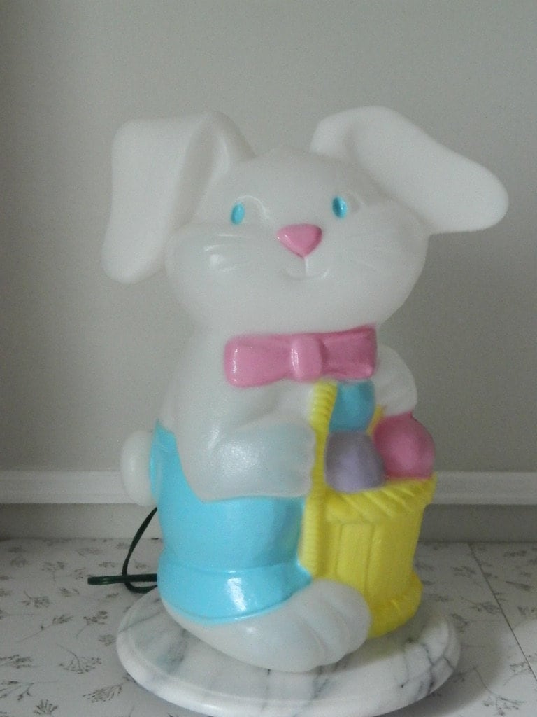 Vintage Hard Plastic Easter Bunny Blow Mold Made in Canada