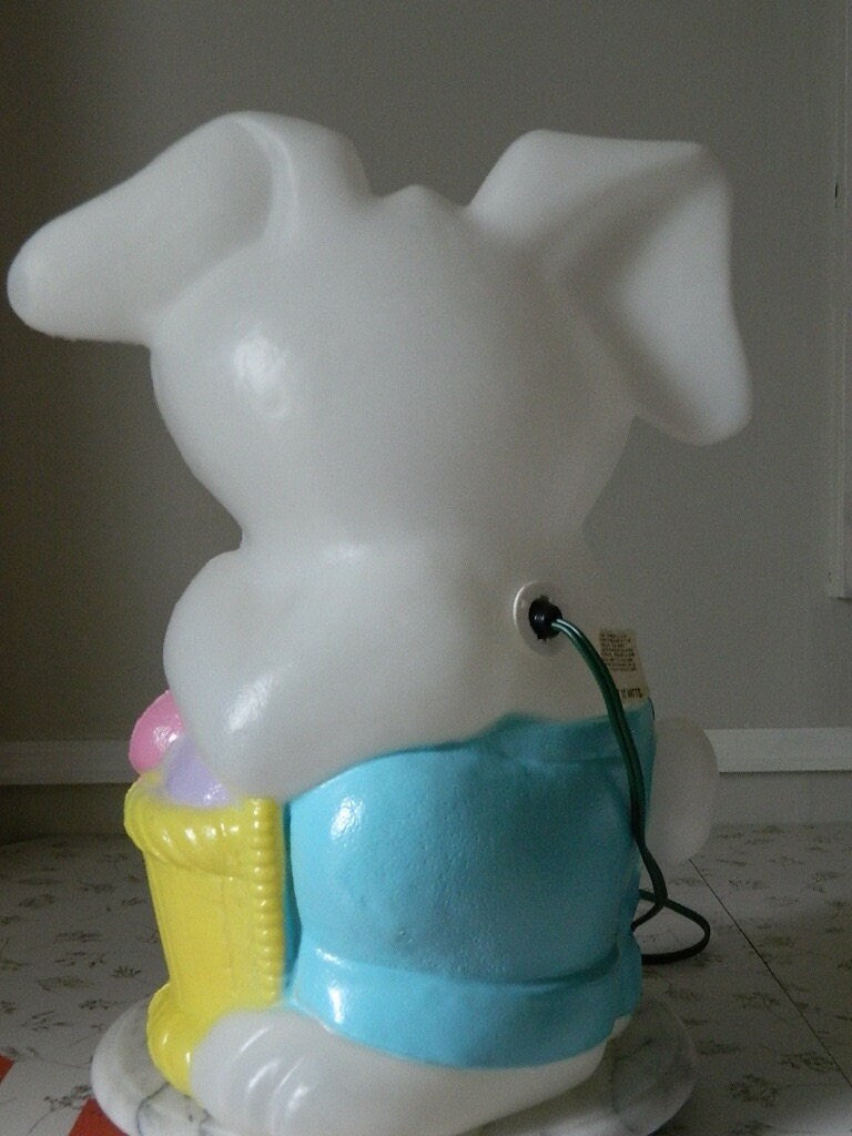 Vintage Hard Plastic Easter Bunny Blow Mold Made in Canada