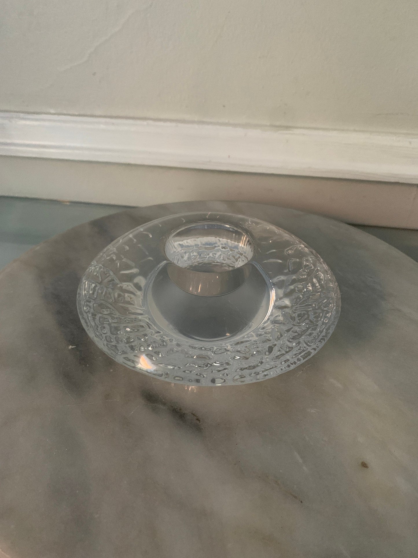 Vintage Clear Orrefors Discus Votive Candle Holder