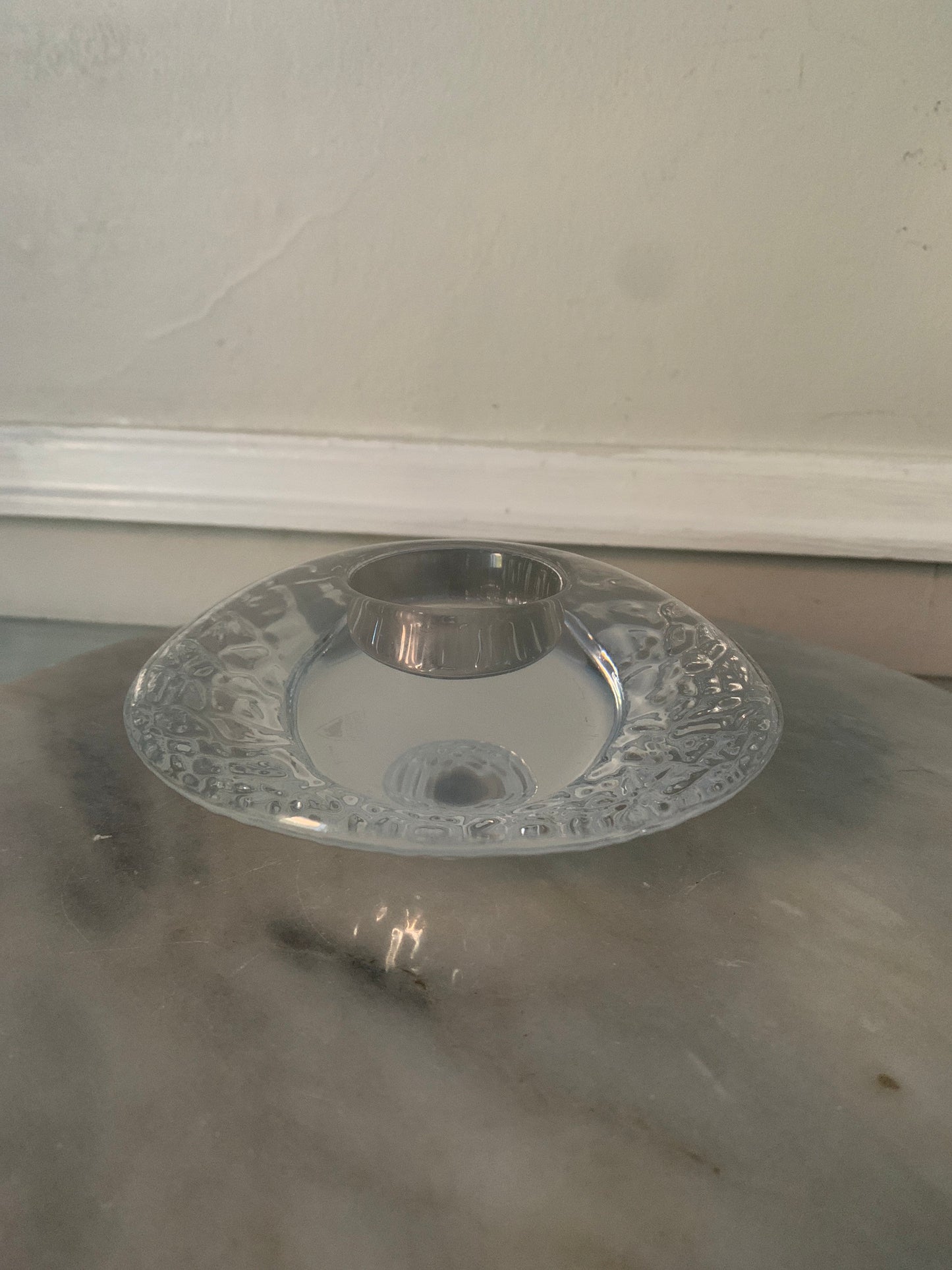 Vintage Clear Orrefors Discus Votive Candle Holder