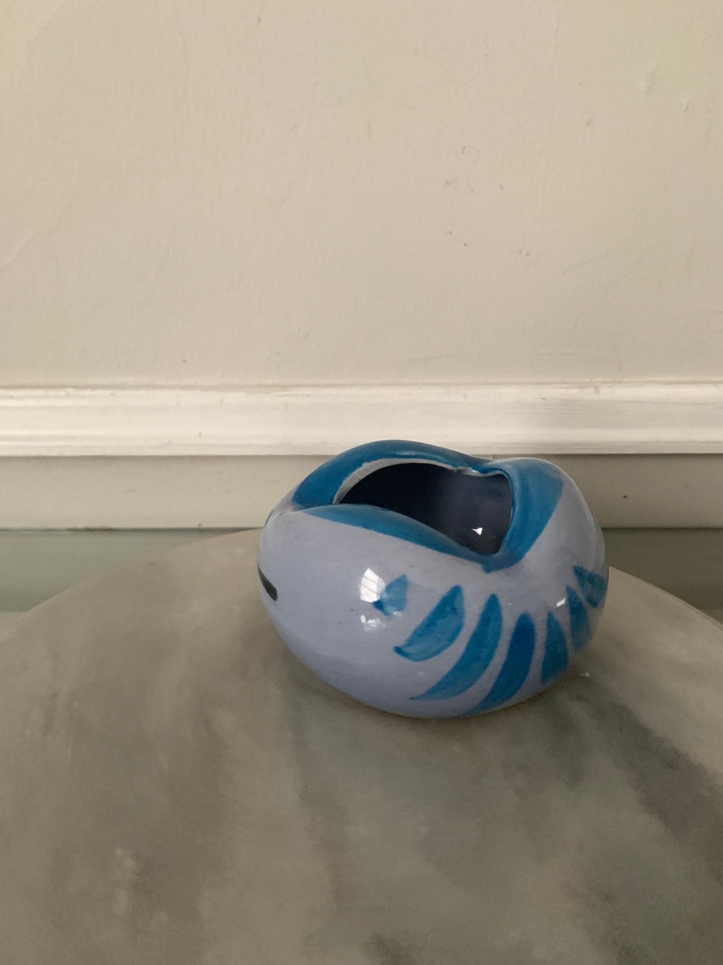 Vintage  Blue Bird Ceramic Tonala Ashtray /Made in Mexico