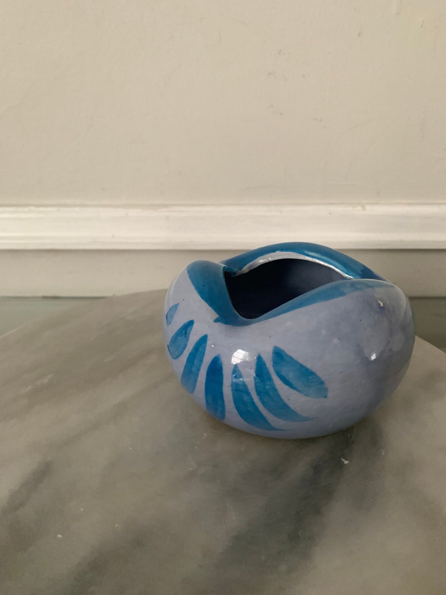 Vintage  Blue Bird Ceramic Tonala Ashtray /Made in Mexico
