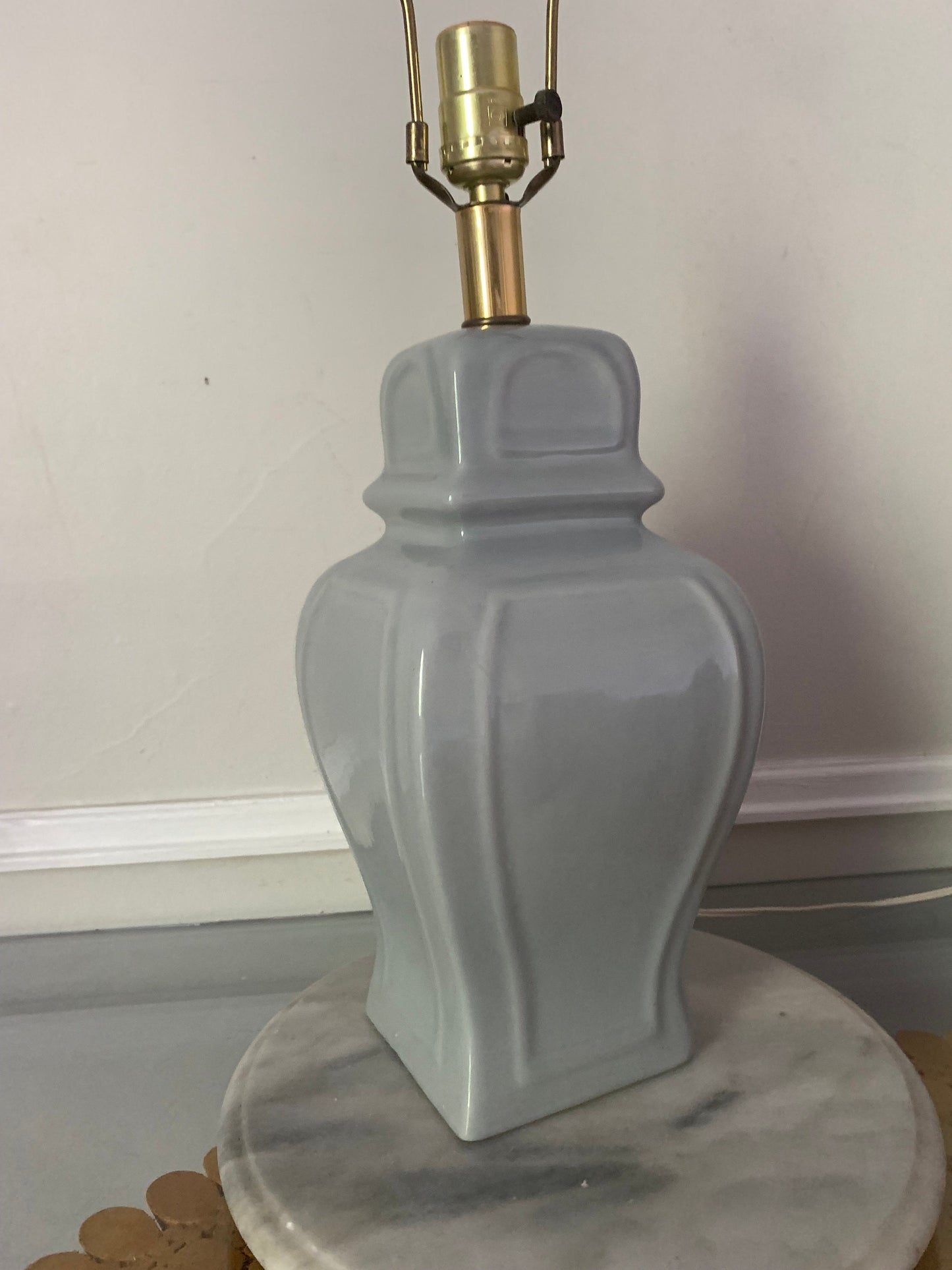 Retro Gray Ginger Jar Martha Ceramic Table Lamp Made in Canada No Shade