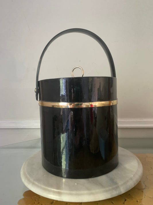 MCM Black Patent Leather Ice Bucket Made in USA