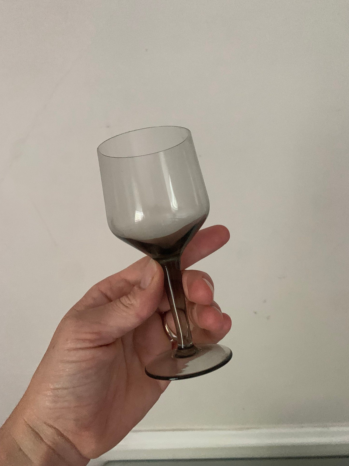 Set of 4 MCM Short Smokey Gray Liqeuer Glasses