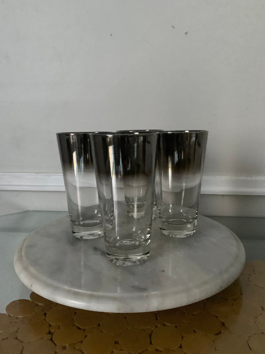 MCM Set of 4 Silver Fade Tumblers with Flared Lip