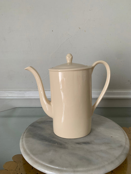 Vintage Tall Cream Ceramic Coffee Pot