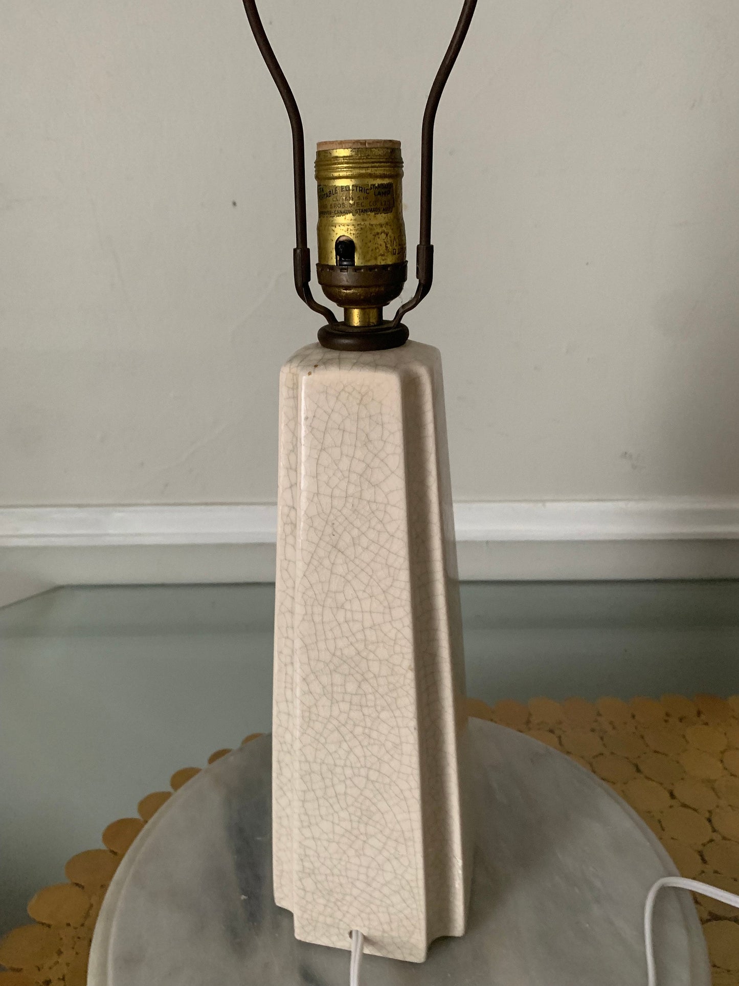 Antique Cream Ceramic Table Lamp Shade Not Included