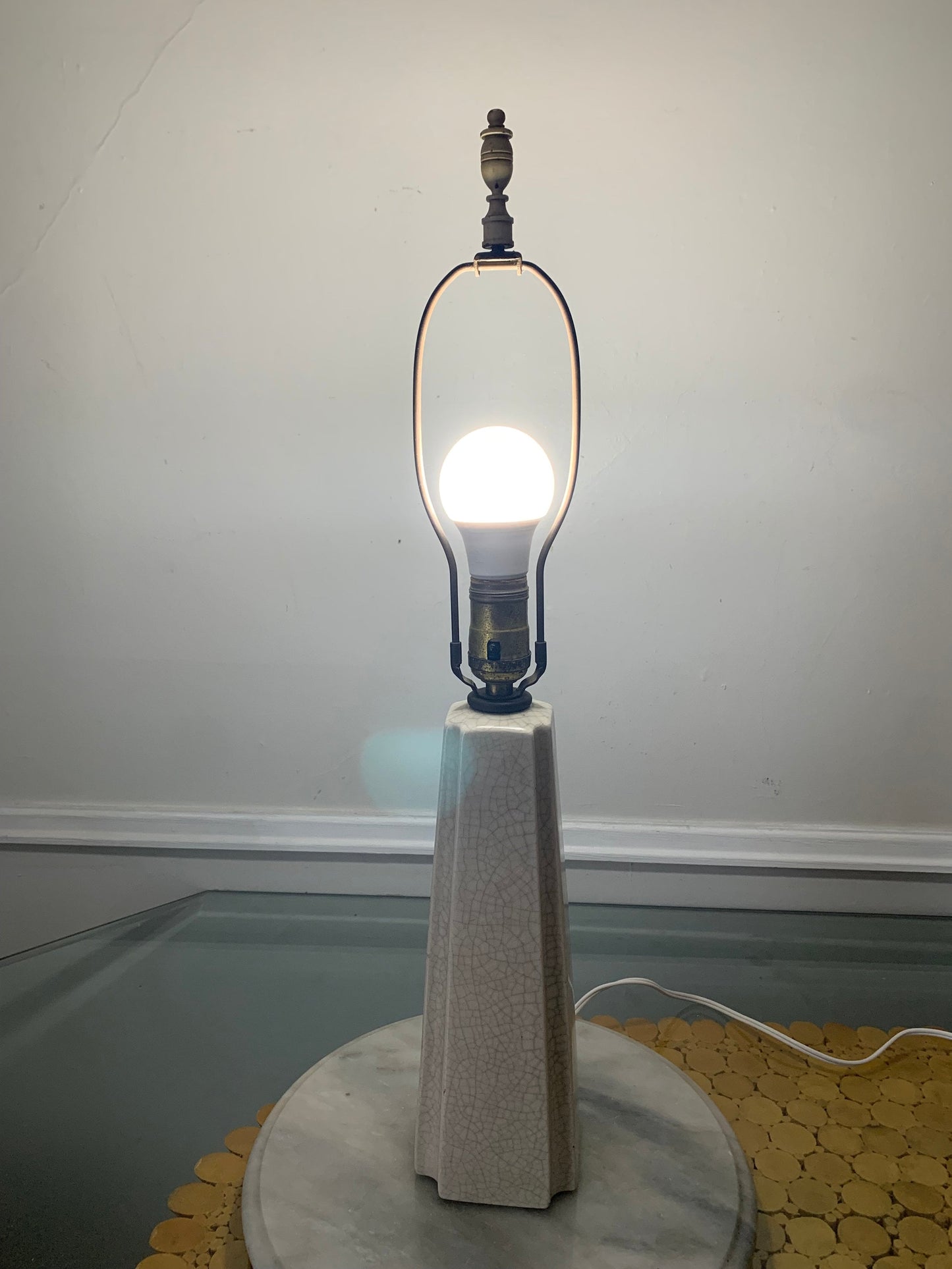 Antique Cream Ceramic Table Lamp Shade Not Included