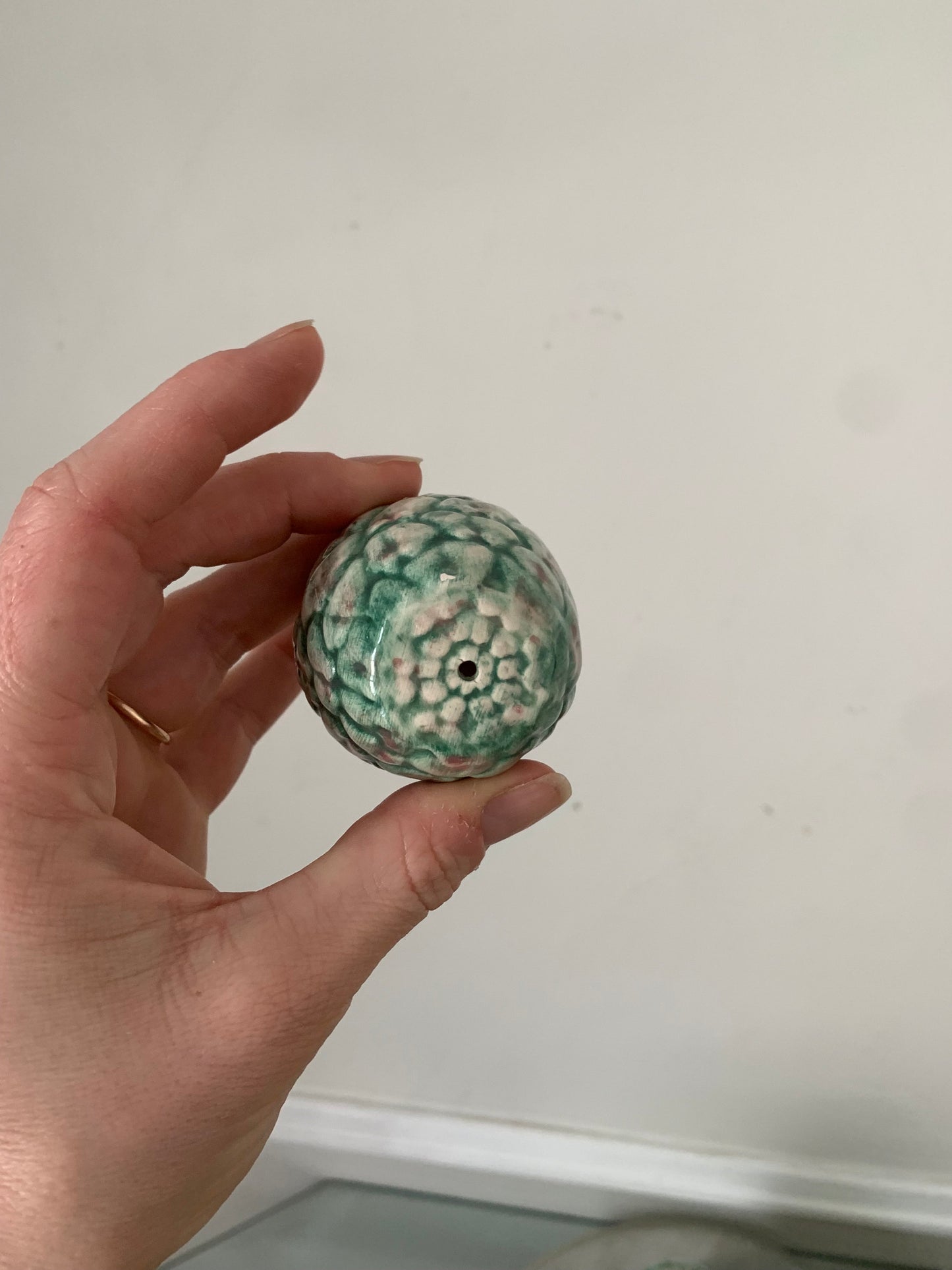 Vintage Set of 4 Pink and Green Ceramic Artichoke Salt and Pepper Sugar Set on  Plate Made in Korea