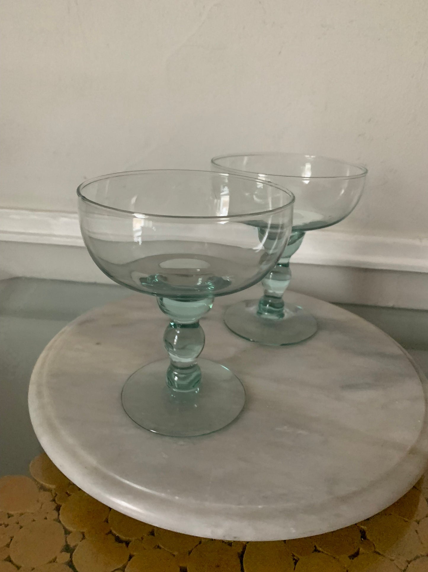 Set of 2 Sea Glass Margarita Glasses