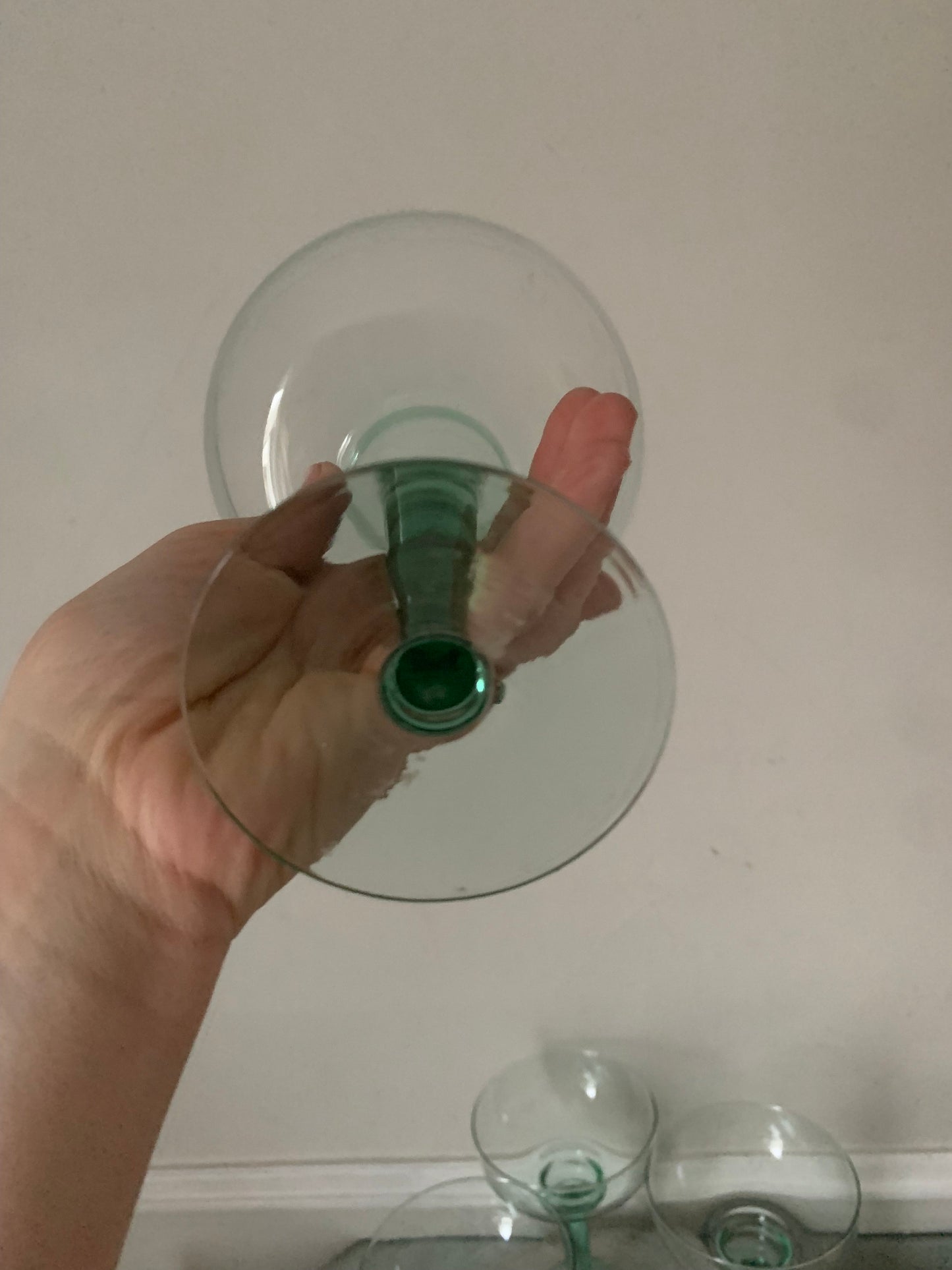 Set of 4 Tall Sea Glass Margarita Glasses