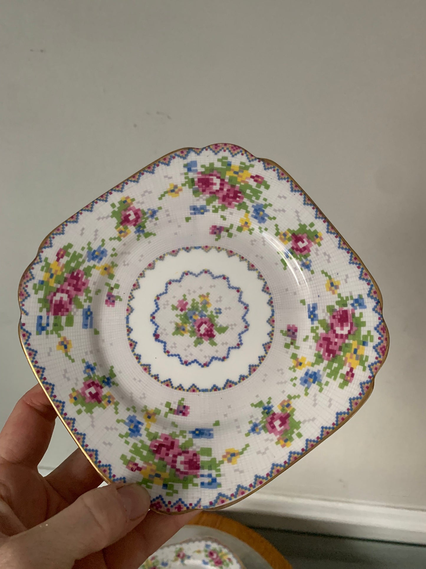 Vintage  Set of 12 Royal Albert Petit Point China Side Plates Made in England