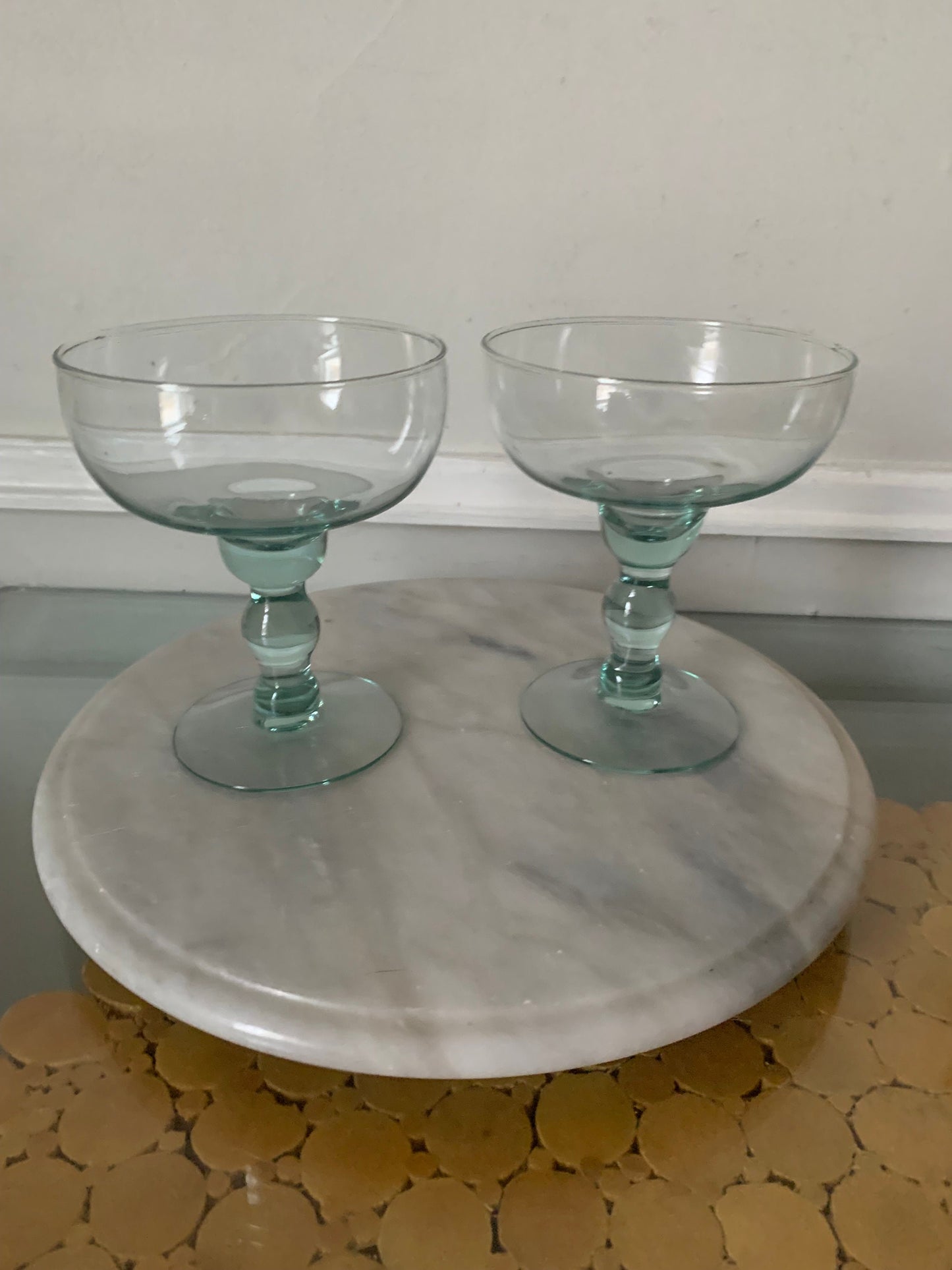 Set of 2 Sea Glass Margarita Glasses