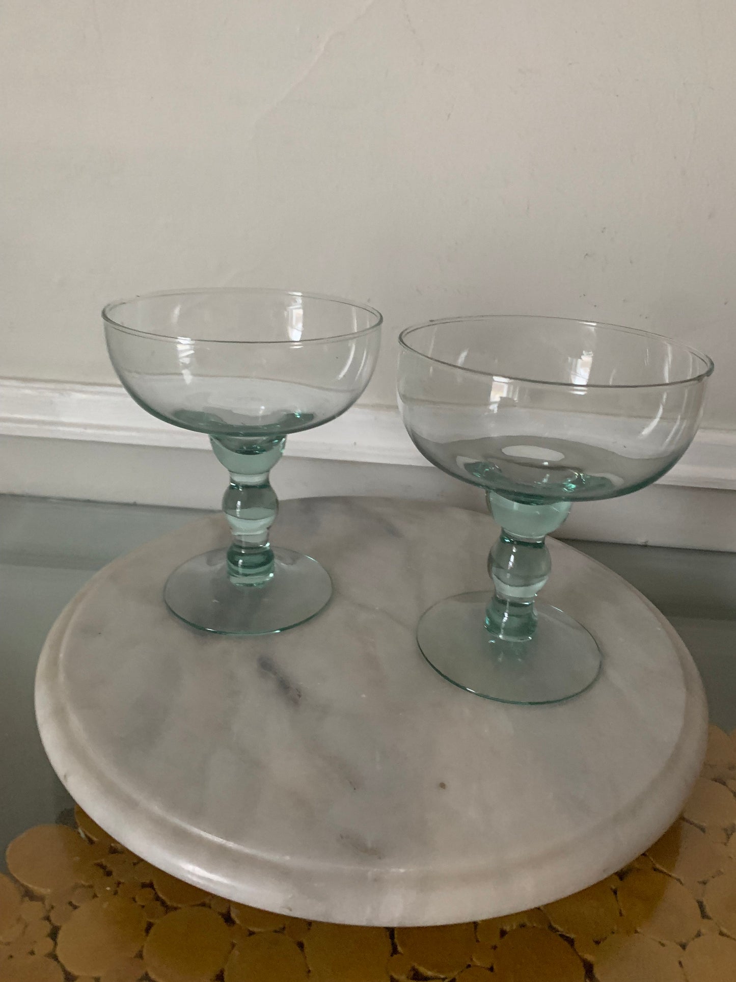 Set of 2 Sea Glass Margarita Glasses