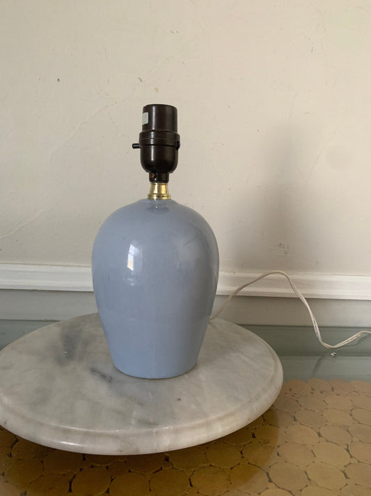 Retro Small Soft Blue Ceramic Lamp No Shade