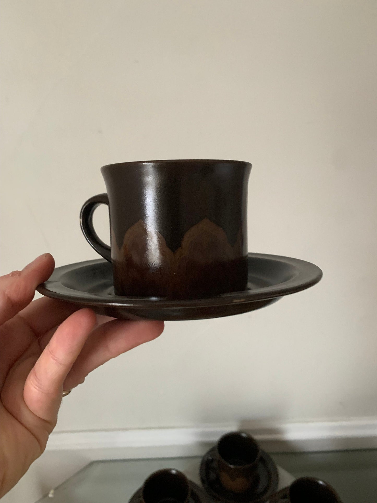 Set of 6 Vintage Royal Doulton Marbella Cups and Saucers Made in England