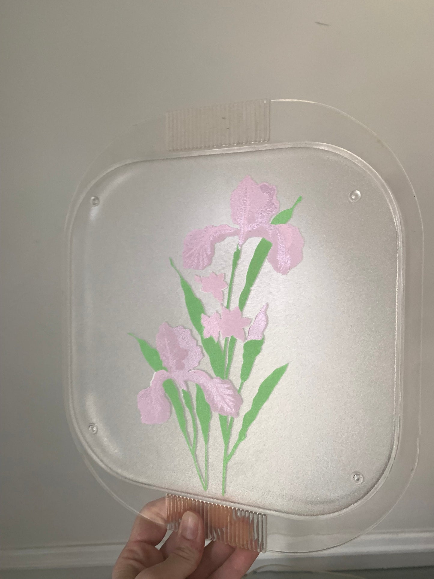 Retro Frosted Plastic Container with Irises with 4 Divided Containers