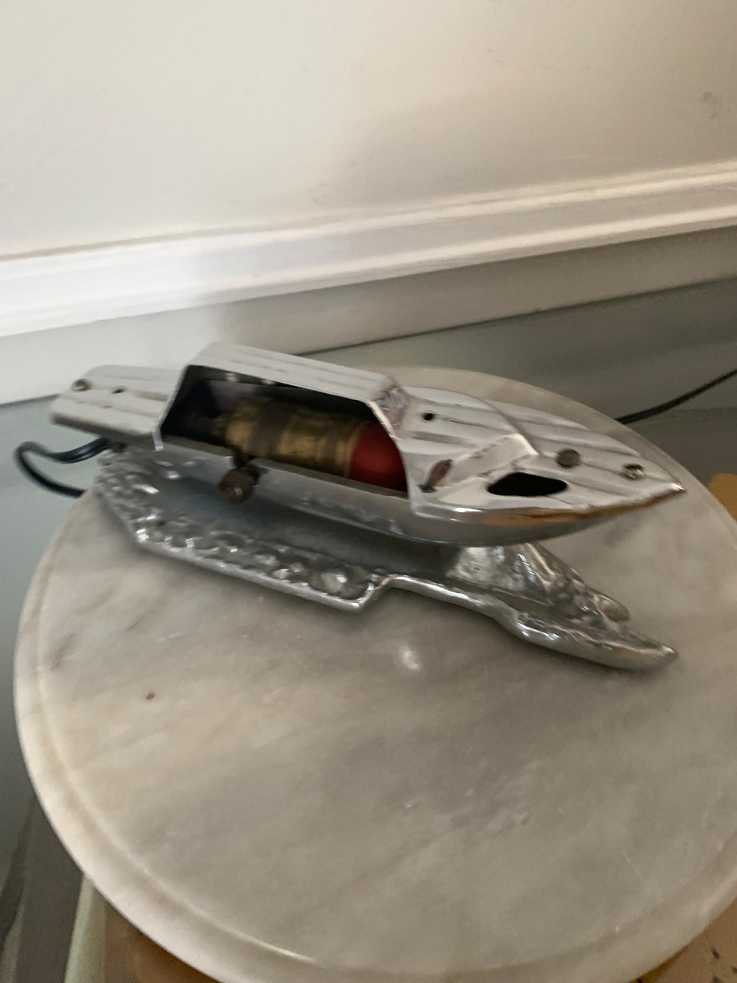 Vintage 1940's Chrome Speed Boat Lamp