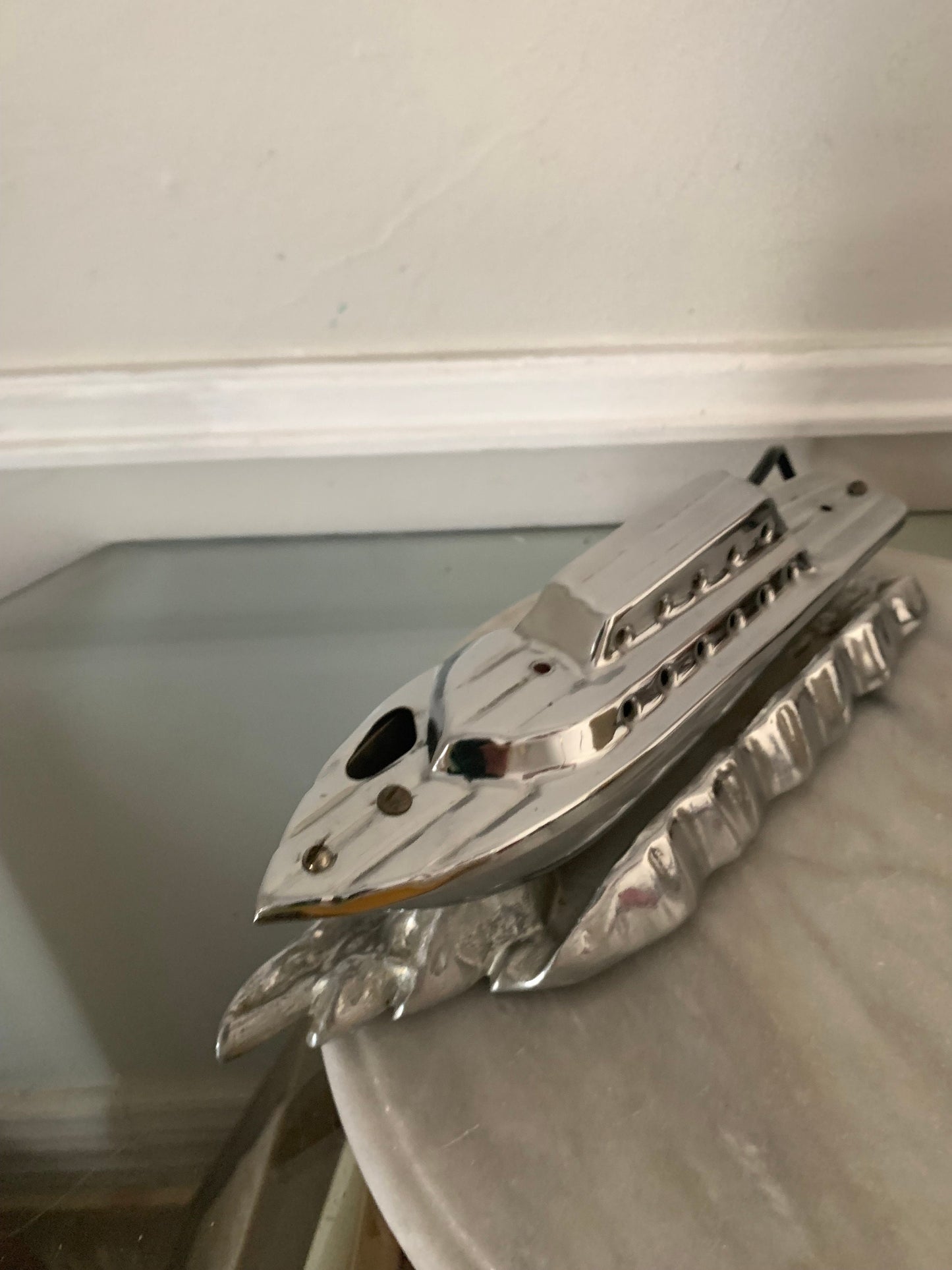 Vintage 1940's Chrome Speed Boat Lamp