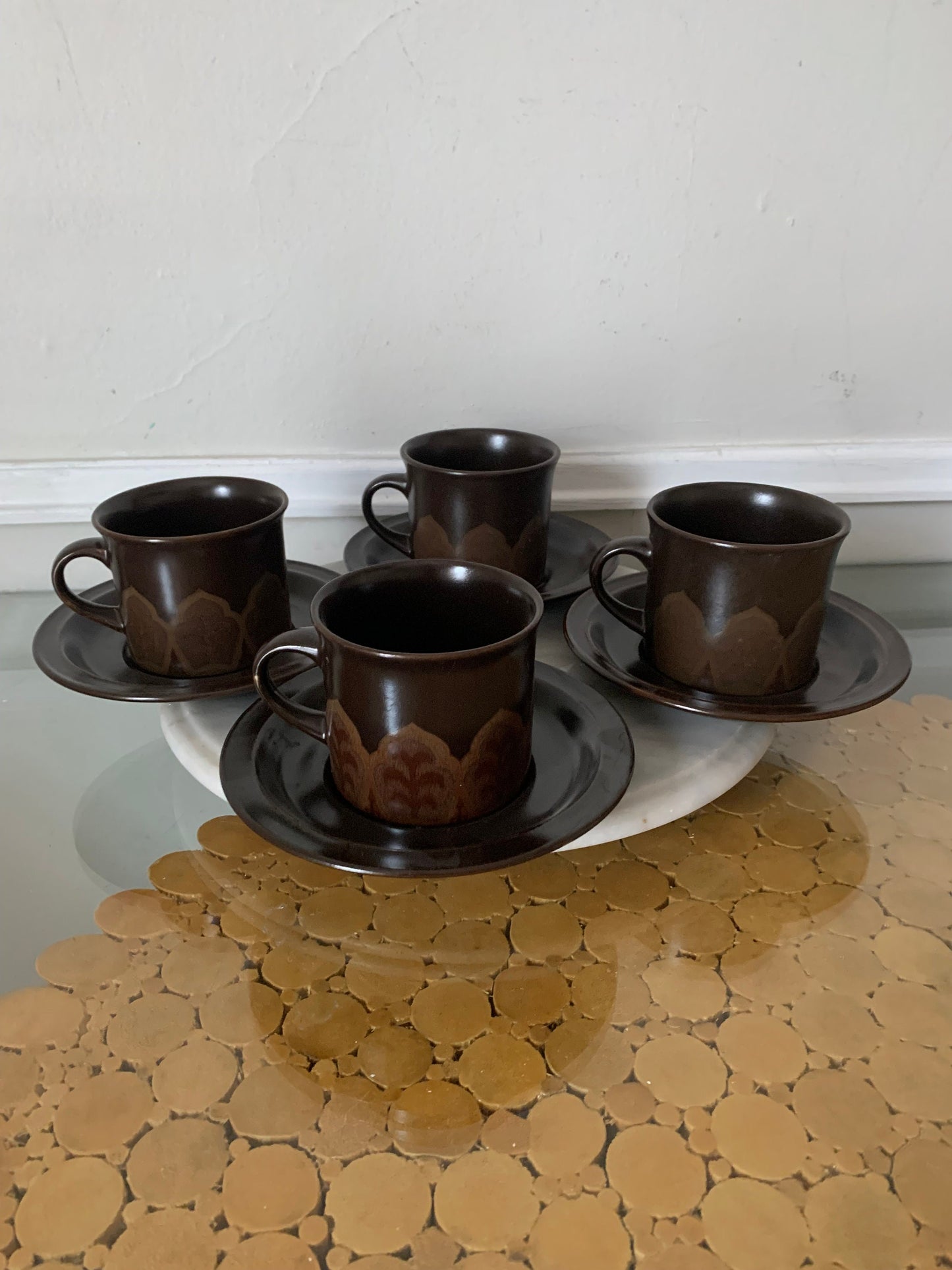 Set of 6 Vintage Royal Doulton Marbella Cups and Saucers Made in England