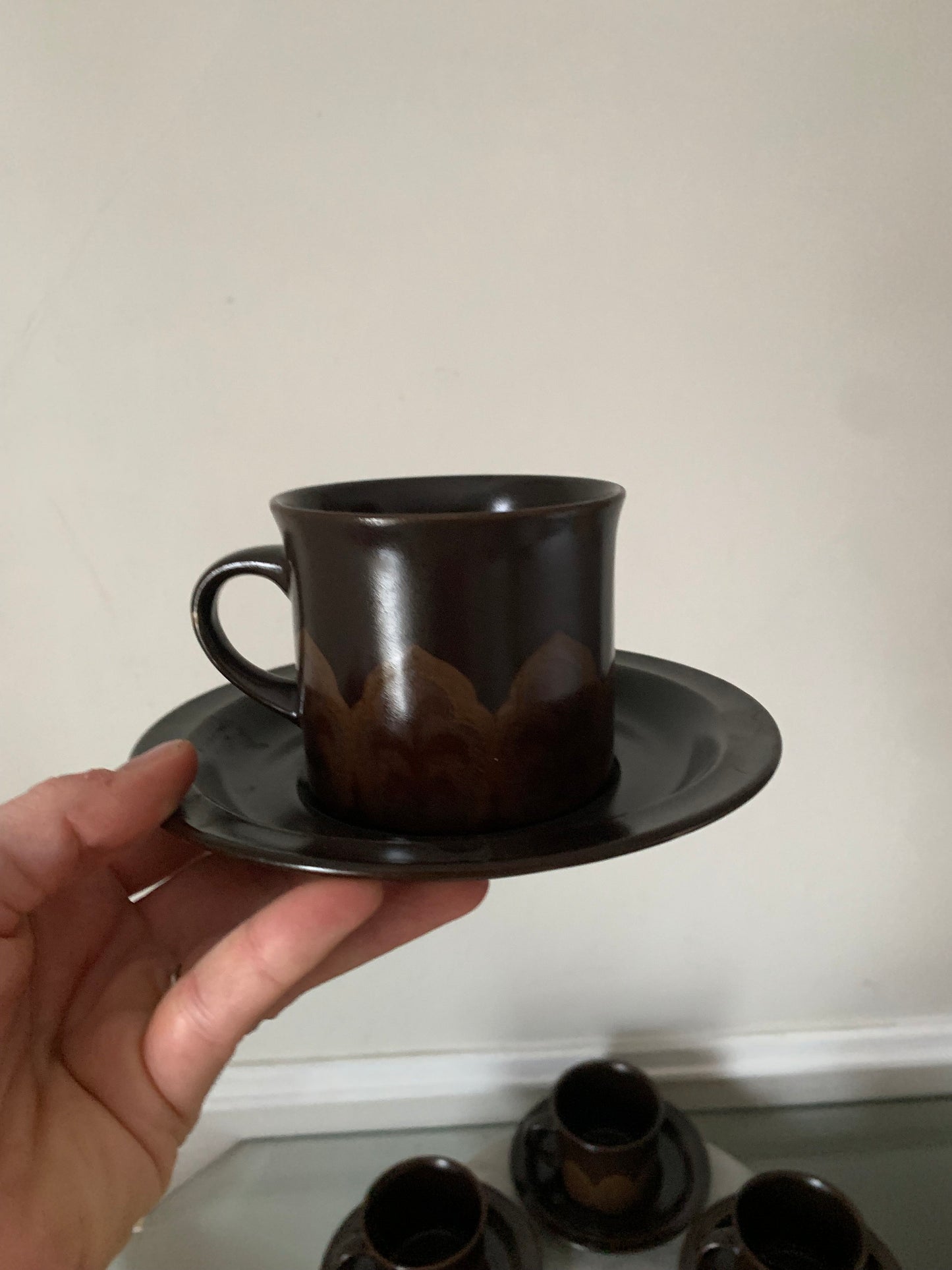 Set of 6 Vintage Royal Doulton Marbella Cups and Saucers Made in England