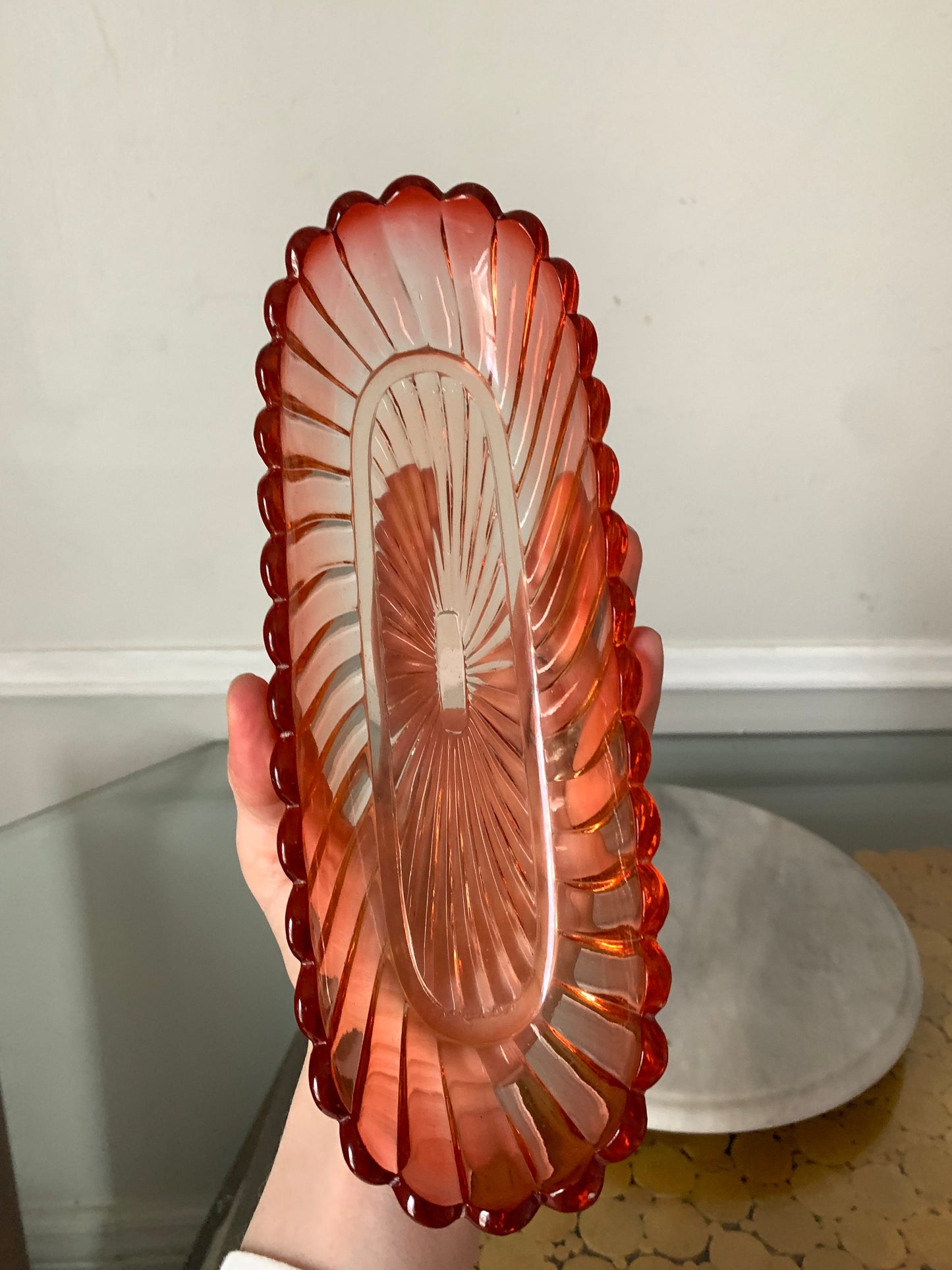 Pair of Antique Baccarat Crystal Dishes, Swirl & Serpentine Patterns