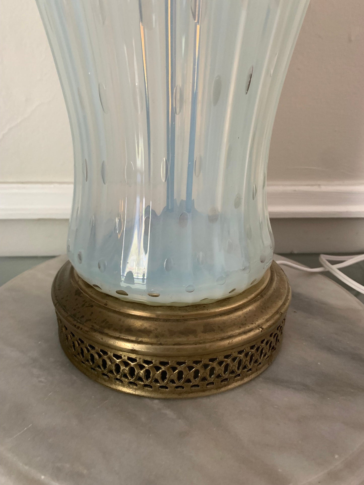 MCM Opalescent Glass 'Bullicante' / Bubble lamp with Brass Base No Shade